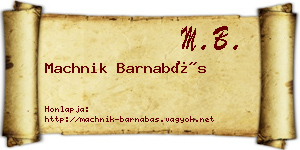 Machnik Barnabás névjegykártya